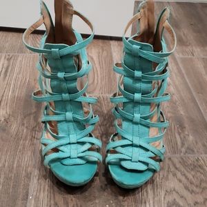 Turquoise Heeled Sandals